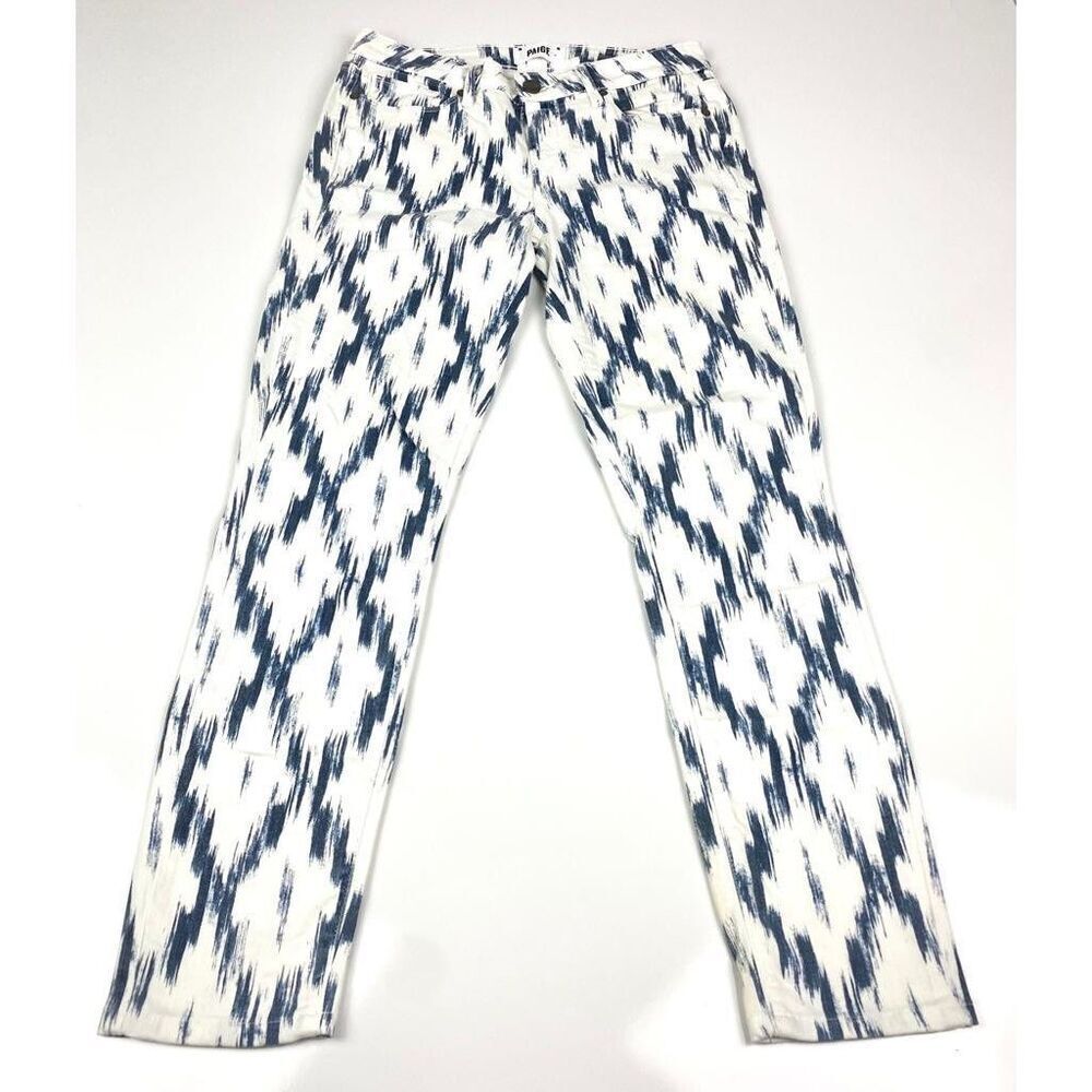 PAIGE Verdugo Ultra Skinny Jeans Women’s Size 29 Blue White Ikat Casual